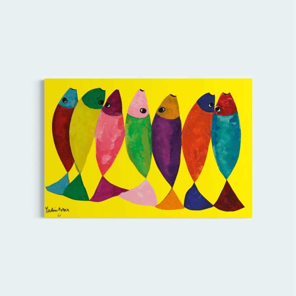 NEW Reproduction Poissons recolorises Jaune